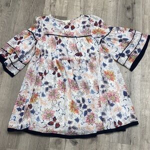 Floral Butterfly Sleeve Dress